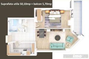 Mamaia-Butoaie 2 camere 55,8mp mobilat-utilat-loc parcare - imagine 18