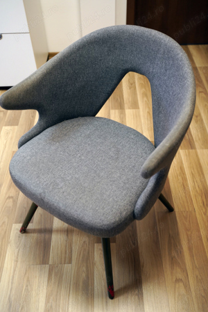 Scaune tapitate cu stofa gri - imagine 2