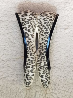 Balerini fete Crocs Lina Flat Leopard White Black pantofi fetite - imagine 2