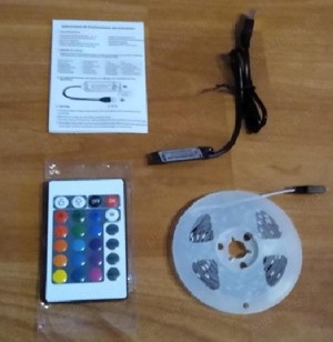 Kit Banda RGB Led-uri SMD3535 la 5V 5M, controler+telecomanda -din UK