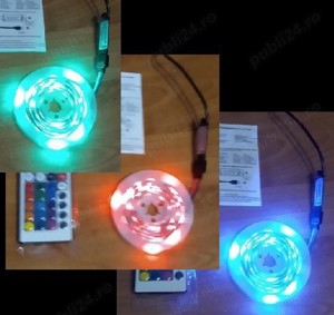Kit Banda RGB Led-uri SMD3535 la 5V 5M, controler+telecomanda -din UK - imagine 2