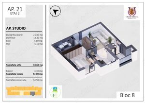 Berceni-Metalurgiei, apartament nou, modern,spatios, 47 mp, etaj 2.   - imagine 8