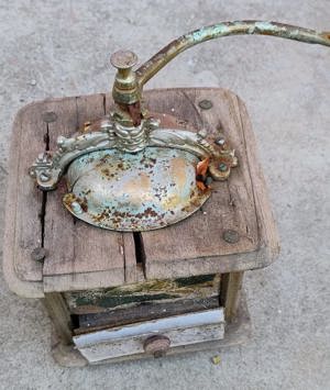 Râșniță de cafea antică din lemn Japy Brothers & Cie - Bte SGDG - deteriorată