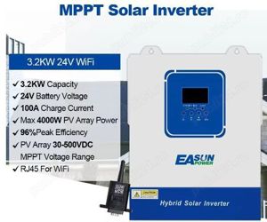 EASUN Hybrid Solar Inverter 3200W Pure Sine Inverter 140A MPPT SMG-II-3.2KW-24V-WIFI model 2024
