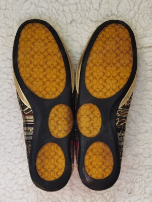 Balerini aurii dama piele naturala firma Coach opincute femei - imagine 10