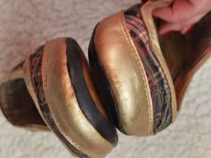 Balerini aurii dama piele naturala firma Coach opincute femei - imagine 8