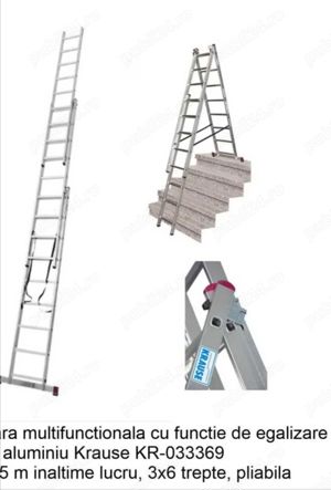Scară aluminiu, folosita sau noua (plianta, culisanta, multifuncțională, telescopica)  - imagine 2