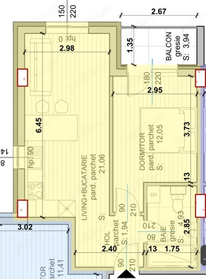 Etaj 1 Bloc nou finalizat. Apartament cu 2 camere