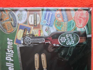 cadou rar Tabla pt scris cu creta Bere Pilsner Reclama Metalica 3D +2 magneti Germany sigilata - imagine 8