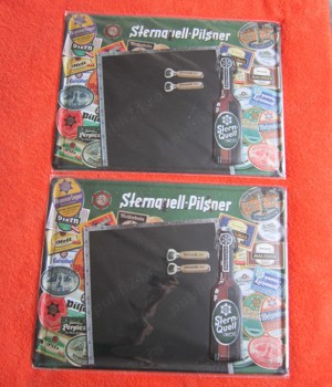 cadou rar Tabla pt scris cu creta Bere Pilsner Reclama Metalica 3D +2 magneti Germany sigilata - imagine 3