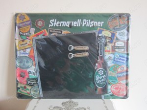 cadou rar Tabla pt scris cu creta Bere Pilsner Reclama Metalica 3D +2 magneti Germany sigilata - imagine 2