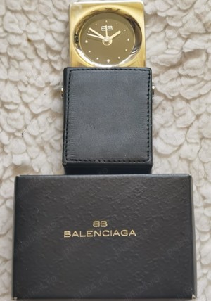 Ceas elegant cuartz birou masa office inox argintiu Balenciaga - imagine 8