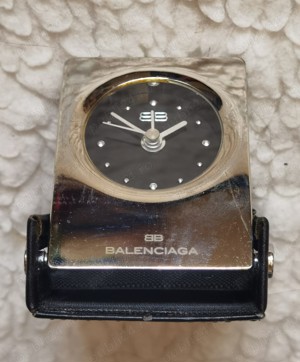 Ceas elegant cuartz birou masa office inox argintiu Balenciaga