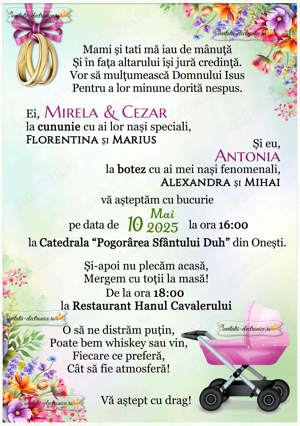 Invitatii nunta + botez 2 in 1 - imagine 2