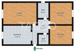 Apartament decomandat cu 3 camere 2 bai in zona Turnisor din Sibiu - imagine 2