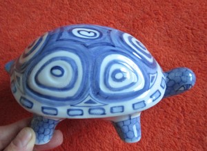 cadou rar Broască Țestoasă Marină  portelan handmade Thailanda 1980 - imagine 5