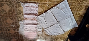 Port-bebe vintage pentru fetiță, cu scutecul aferent, pentru botez și în cărucior. Cu dantelă lucrat