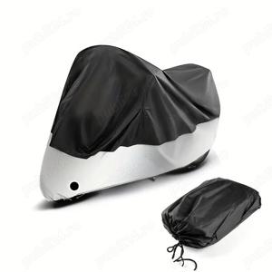 Prelata husa neagra cu argintiu moto scuter XL 230cmx125cm­x95cm elastic fata spate inchidere cu car