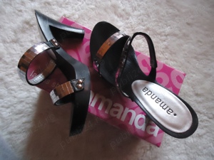 Papuci dama 2 barete patratele oglinda talpa lemn sandale femei