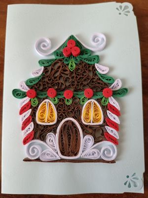 Felicitări handmade confecționate prin tehnica quilling pentru Crăciun 