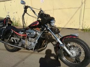 Harley Davidson Sportster 883 XLH 1992 SuperChopperized chestii cromate înlocuite cu INOX + radiator