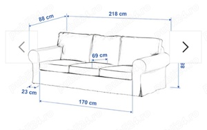 Canapea 3 locuri, husa detasabila , EKTORP,  IKEA - imagine 3