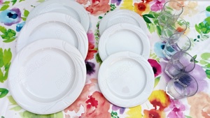 De vanzare tacamuri , farfurii , pahare , carafe sticla  etc. - imagine 2