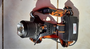 Lanterne frontale de cap noi cu 2 acumulatori litiu 18650 obiectiv metalic zoom rotativ - imagine 2