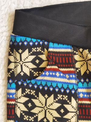 Colanti dama imblaniti fulgi nea craciun sarbatori iarna colant model norvegian - imagine 3