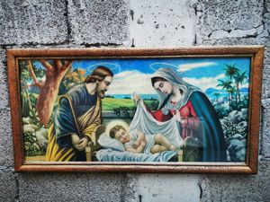 diverse icoane, tablou litografie icoana veche Cina cea de taina, Sacra Familie, Fecioara Maria etc