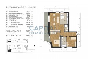 Apartament cu 3 camere | predare finisat | Strada de Mijloc 99 - imagine 2