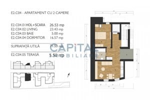 Apartament cu 2 camere,  cu lift & terasă * C04 Coquette Style ( M99 Residence ) - imagine 2