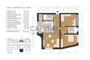 Apartament cu 3 camere, cu balcon tip logie * B04 Coquette Style (M99 Residence) - imagine 3