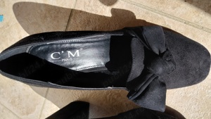 Pantofi damă negri, C' M, catifea, No. 39 - imagine 2