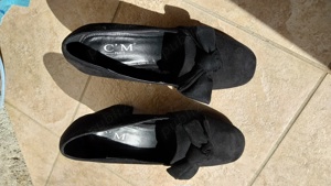 Pantofi damă negri, C' M, catifea, No. 39 - imagine 7