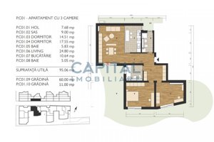 Apartament cu 3 camere, cu grădină proprie * C01 Coquette Style (M99 Residence)  - imagine 2