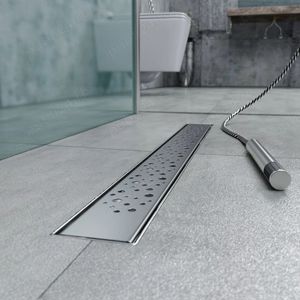 Rigola de dus cu gratar Bubble, integral din inox, lungime 50cm