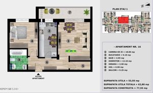 MAMAIA NORD - APARTAMENT 2 CAMERE - 62.8 MPT - Comision 0% - imagine 13