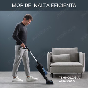 Aspirator vertical fara fir Rowenta X-Combo 2 in 1 GZ3038WO, mop, 60 min, RESIGILAT 599 Lei - imagine 9