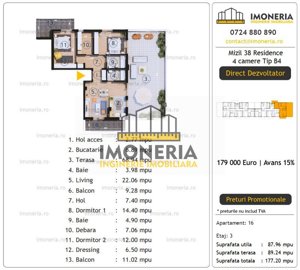 Terasa spectaculoasa 70 mp | 850m metrou 1 Decembrie | Finalizat | Comision 0 - imagine 5