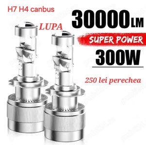 Set doua becuri LED canbus H7 H4 H1 H3 H11 HB3 HB4 H15 alb rece 6500k 