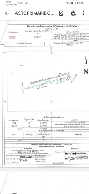 Teren intravila 4300 mp-Icuseni/Vorona deschidere strada principala-pret 3 euro/mp negociabil!