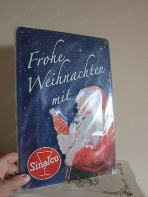 cadou rar  reclama metalica originala de colectie 3D noua Mos Craciun 