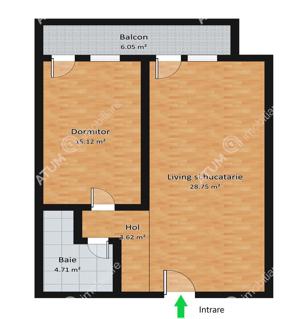 Apartament 2 camere balcon loc parcare zona Calea Surii Mici Sibiu - imagine 8