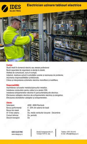 Electrician uzinare tablouri electrice