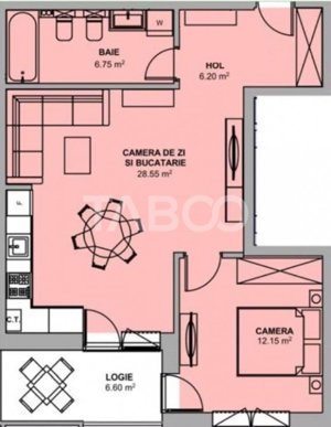 Apartament FINISAT LA CHEIE 54 mpu 2 camere si balcon Doamna Stanca  - imagine 4