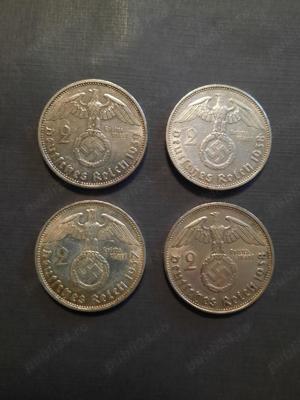 monede argint  2 Reichsmark- Germania 1937-1939