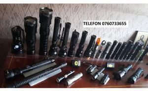 Lanterne noi metalice acumulator litiu lumina f. puternica zoom raza vizibil 200-800metri !