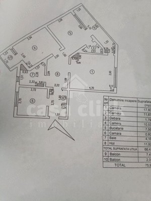 Apartament 3 camere Ultracentral   Faleza Dunarii, 2 balcoane - imagine 13