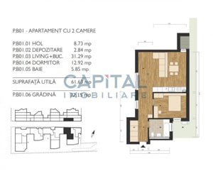 Apartament cu 2 camere orientat spre Tâmpa* B01 Coquette Style ( M99 Residence ) - imagine 2